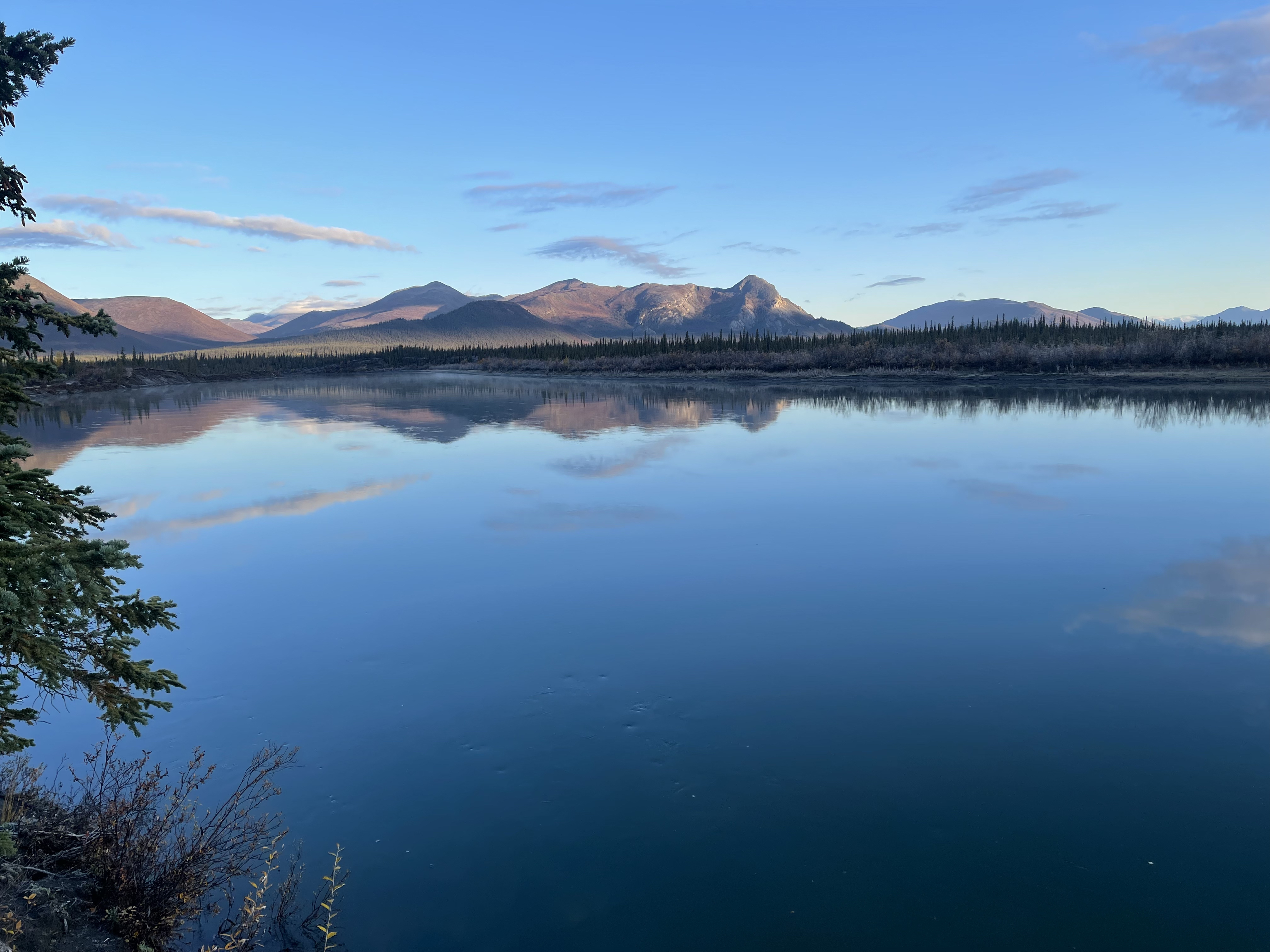 Mountains with a river in front